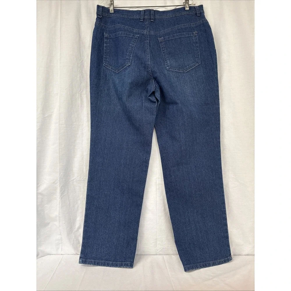 Style & Co. Women's Tapered Leg Jeans Blue Stretch Denim High Rise 14S 34x28